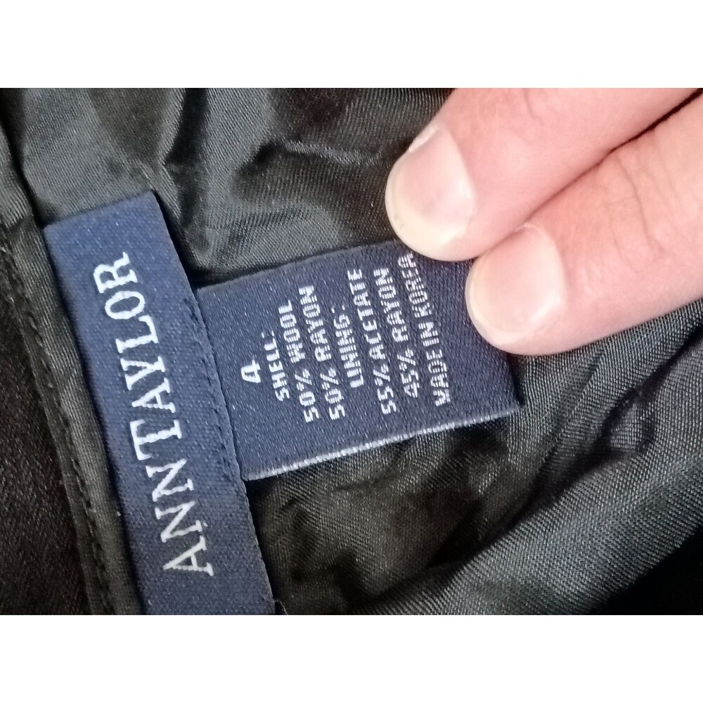 Vintage Minimalist 90s High Rise Wool Blend Side Zip Trousers Black Women’s 4 - Picture 2 of 7
